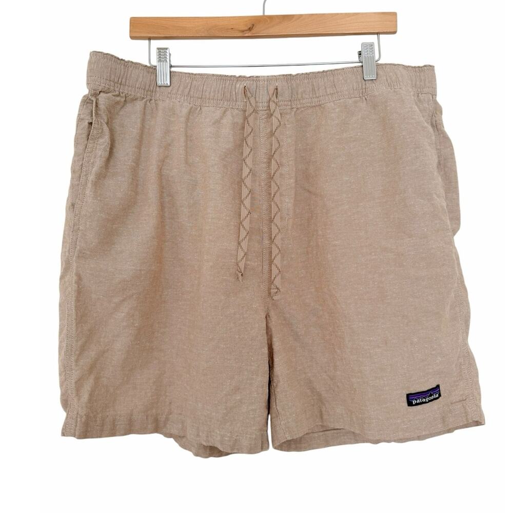 Patagonia Beige Baggies Naturals Organic Cotton Shorts Sz XL